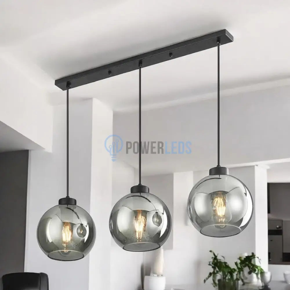 Lustra Abajur Fumuriu FIORE Suport Liniar 3xE27 powerleds.ro