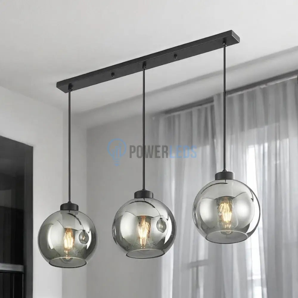 Lustra Abajur Fumuriu FIORE Suport Liniar 3xE27 powerleds.ro