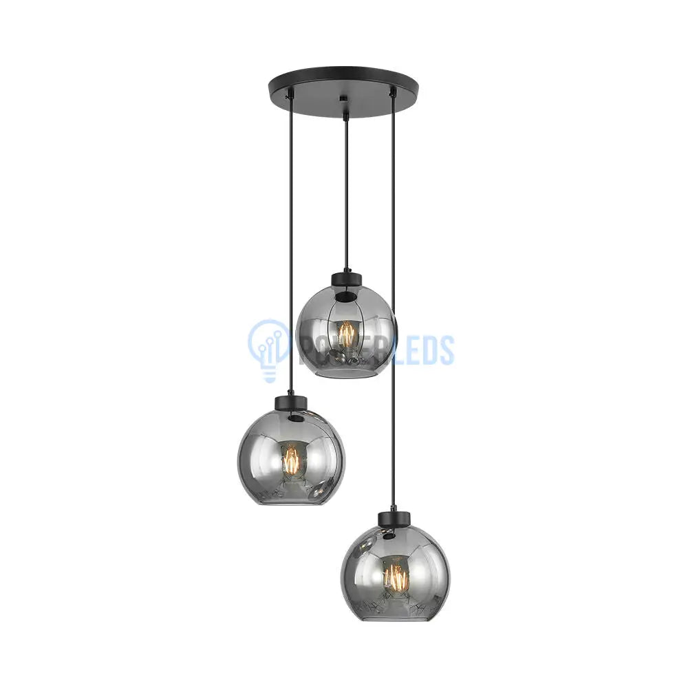 Lustra Abajur Fumuriu FIORE Suport Rotund 3xE27 powerleds.ro