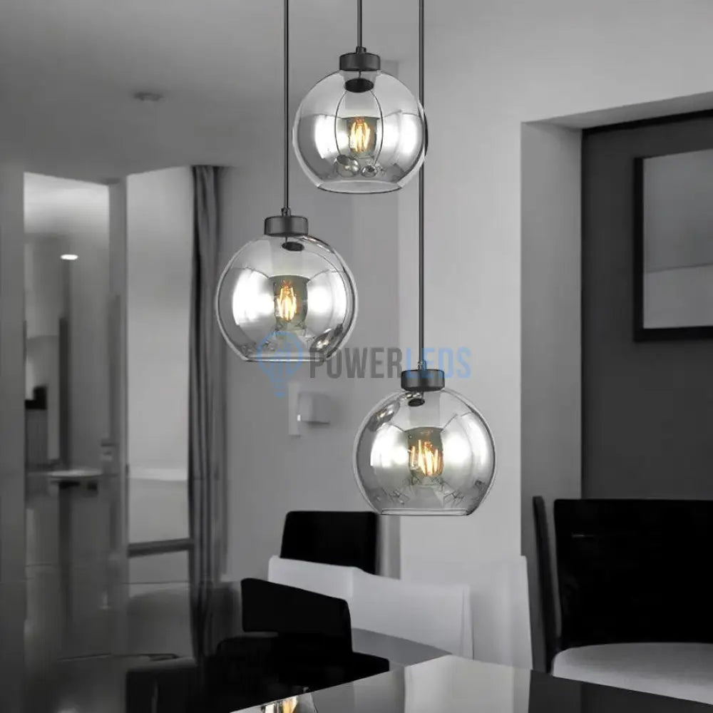 Lustra Abajur Fumuriu FIORE Suport Rotund 3xE27 powerleds.ro