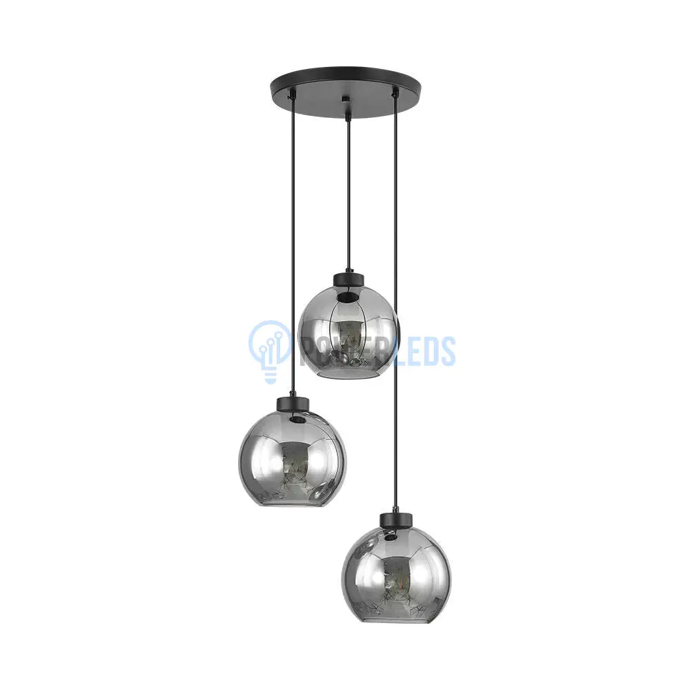 Lustra Abajur Fumuriu FIORE Suport Rotund 3xE27 powerleds.ro