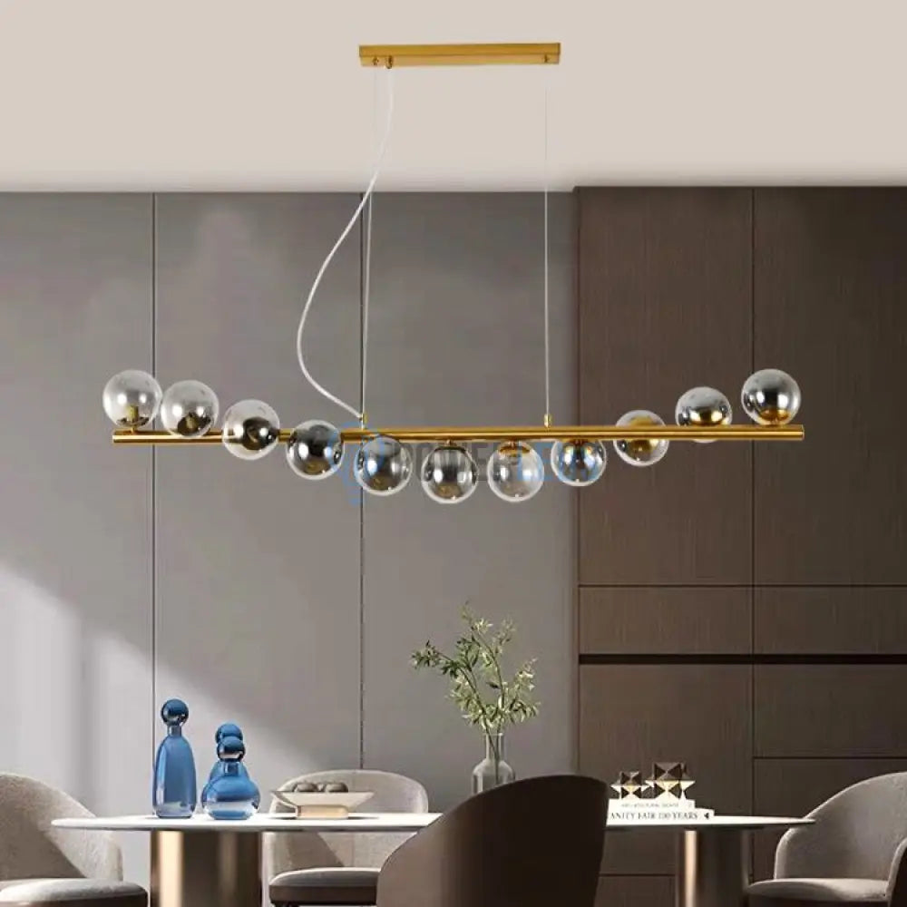 Lustra Abajur Fumuriu Gold Liniara Dx220-11 Chandeliers