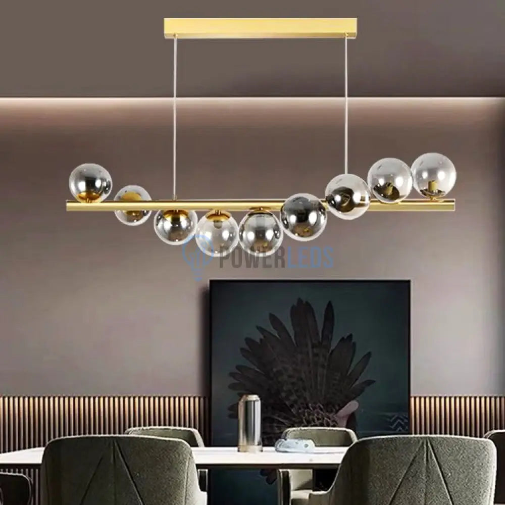 Lustra Abajur Fumuriu Gold Liniara Dx220-9 Chandeliers