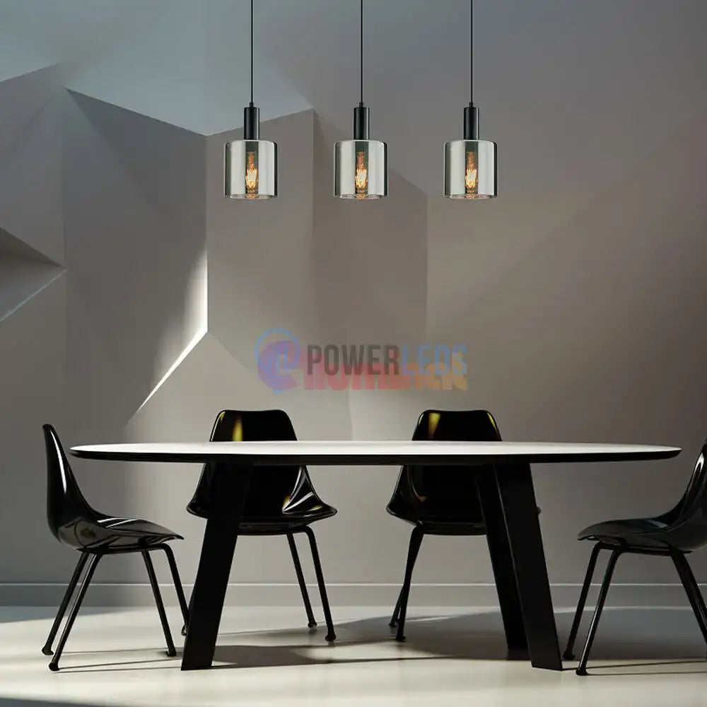 Lustra Abajur Fumuriu SAVIO Suport Liniar 3xE27 powerleds.ro