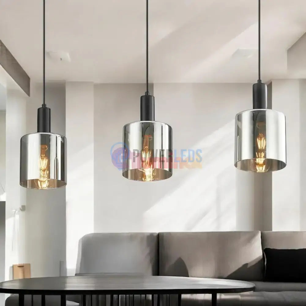 Lustra Abajur Fumuriu SAVIO Suport Liniar 3xE27 powerleds.ro
