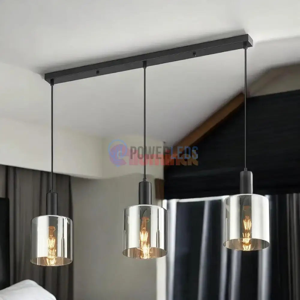 Lustra Abajur Fumuriu SAVIO Suport Liniar 3xE27 powerleds.ro