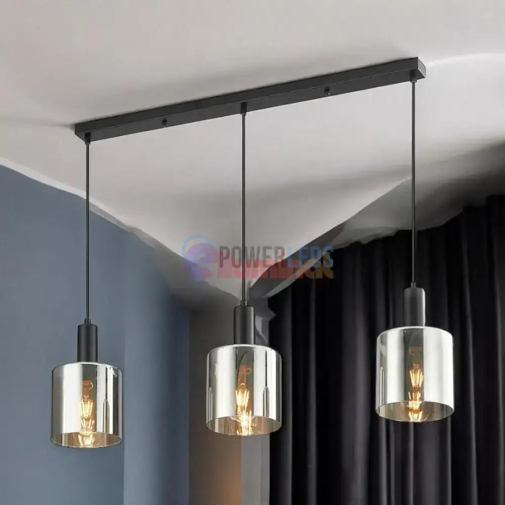 Lustra Abajur Fumuriu SAVIO Suport Liniar 3xE27 powerleds.ro