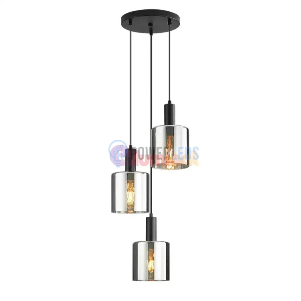 Lustra Abajur Fumuriu SAVIO Suport Rotund 3xE27 powerleds.ro