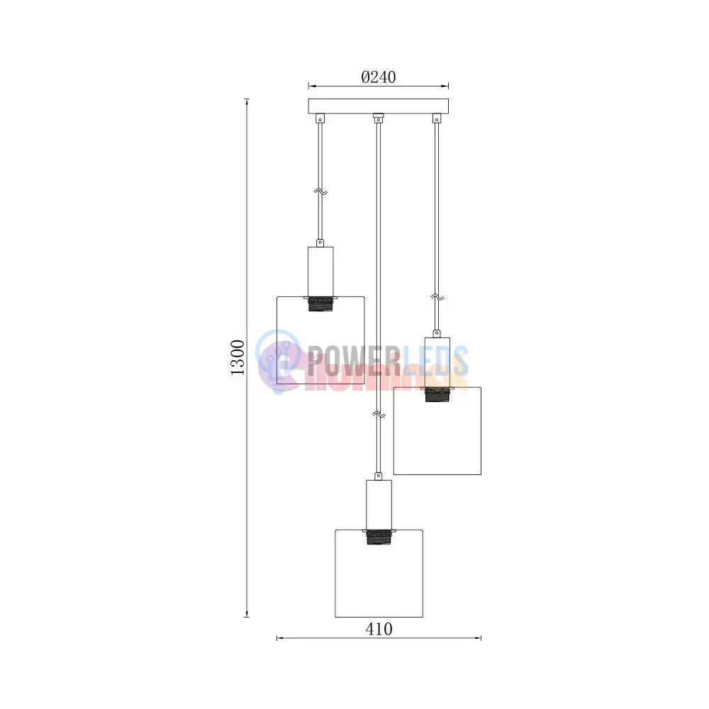 Lustra Abajur Fumuriu SAVIO Suport Rotund 3xE27 powerleds.ro