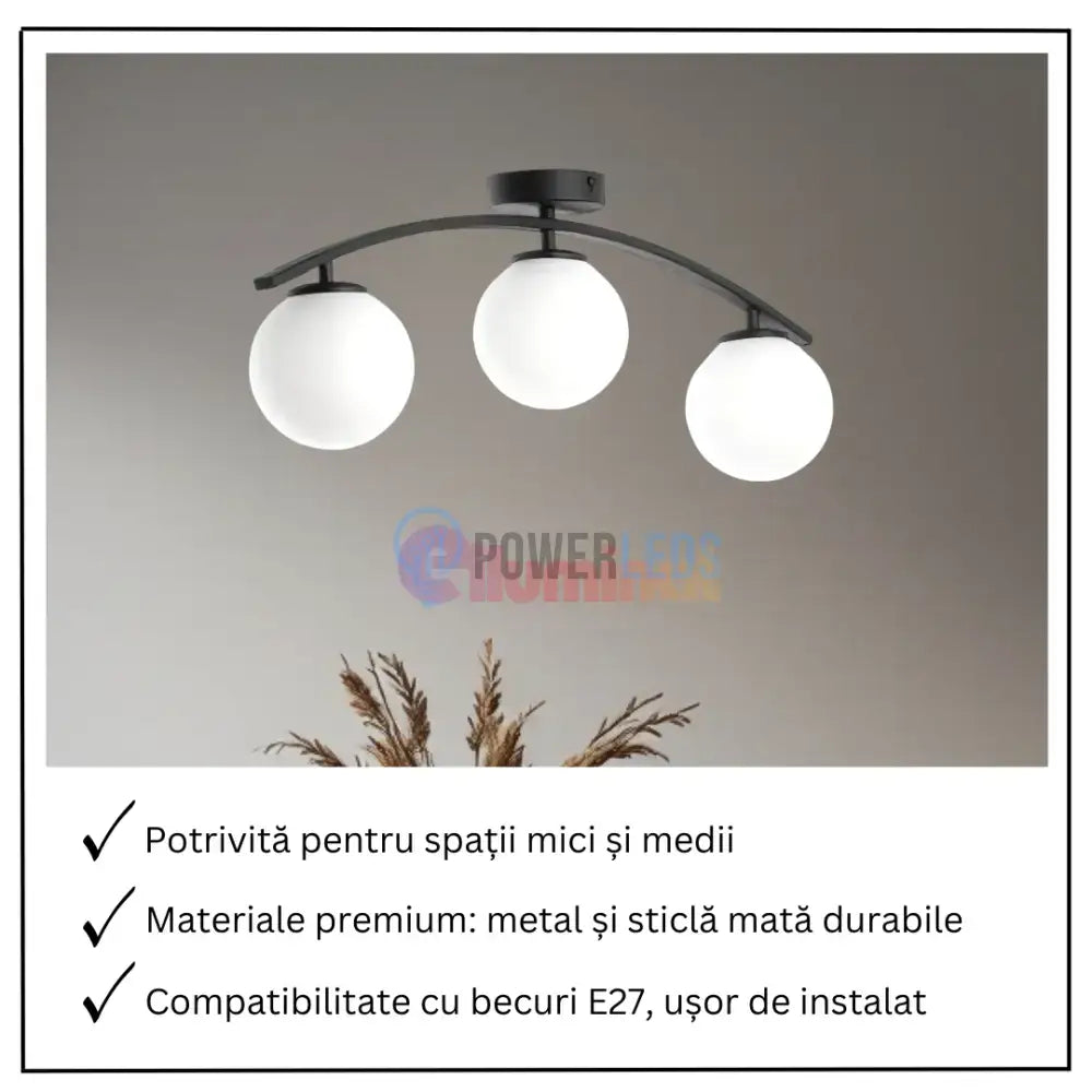 Lustra Abajur MAT 3xE27 Arc Halo powerleds.ro