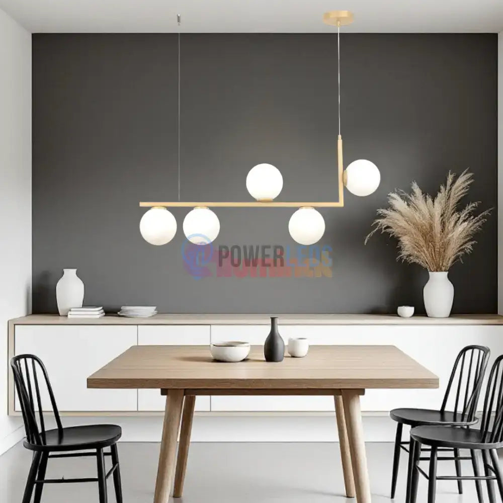 Lustra Abajur MAT 5xE27 Nordic Glow GOLD powerleds.ro