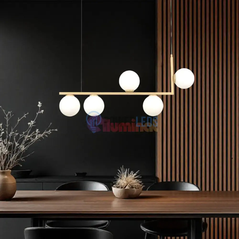 Lustra Abajur MAT 5xE27 Nordic Glow GOLD powerleds.ro