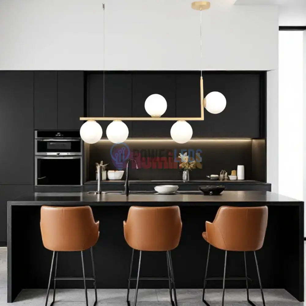 Lustra Abajur MAT 5xE27 Nordic Glow GOLD powerleds.ro