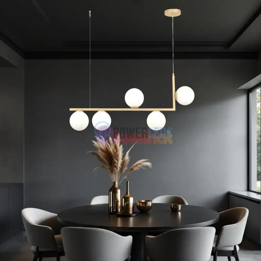 Lustra Abajur MAT 5xE27 Nordic Glow GOLD powerleds.ro