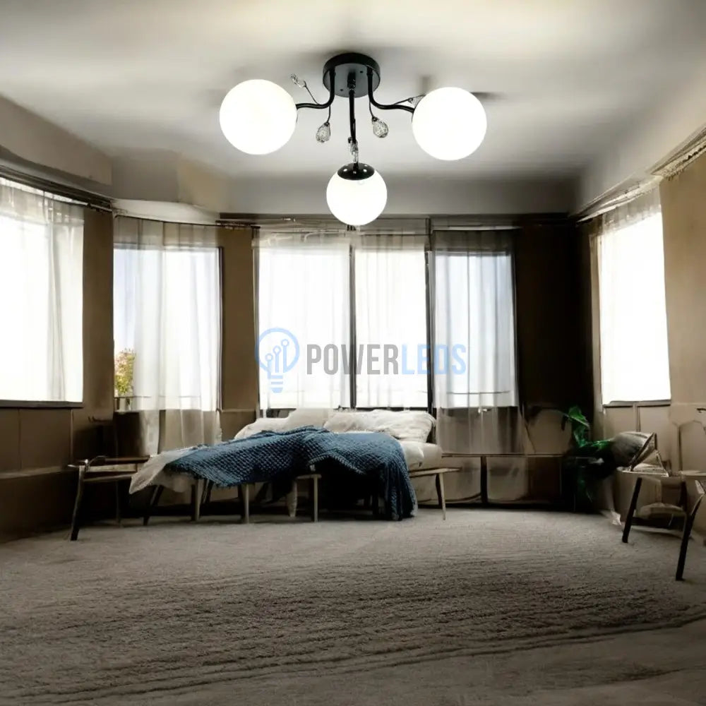 Lustra Abajur Mat Aplicata 3Xe27 Black Glamour Chandeliers