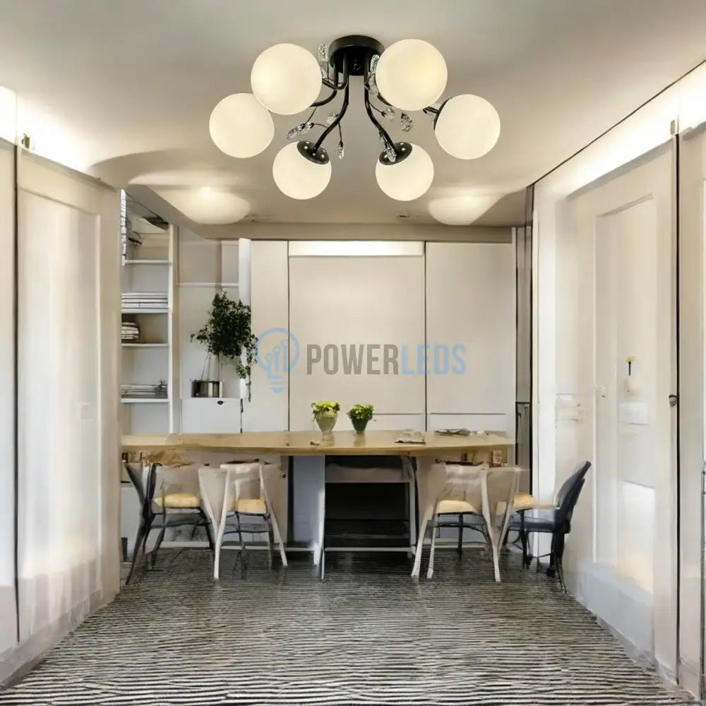 Lustra Abajur Mat Aplicata 6Xe27 Black Glamour Chandeliers