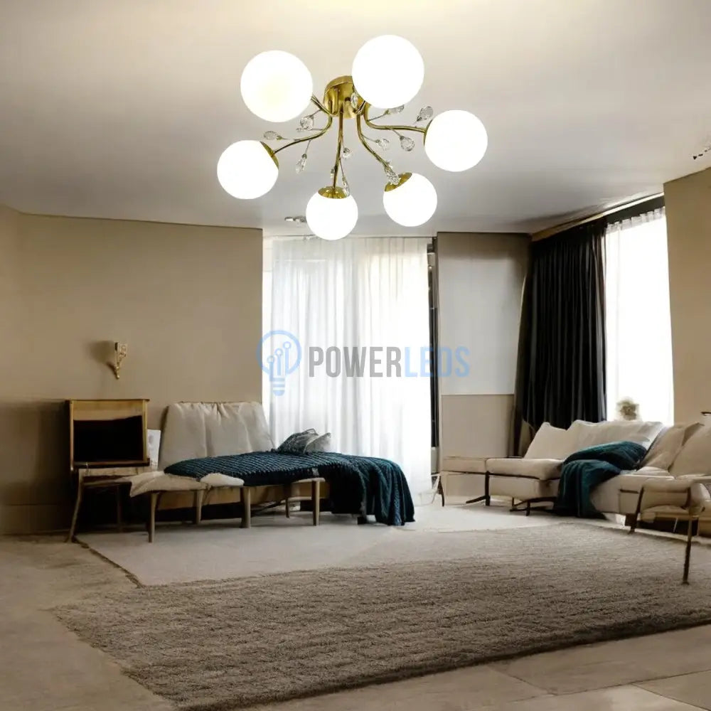 Lustra Abajur Mat Aplicata 6Xe27 Gold Glamour Chandeliers