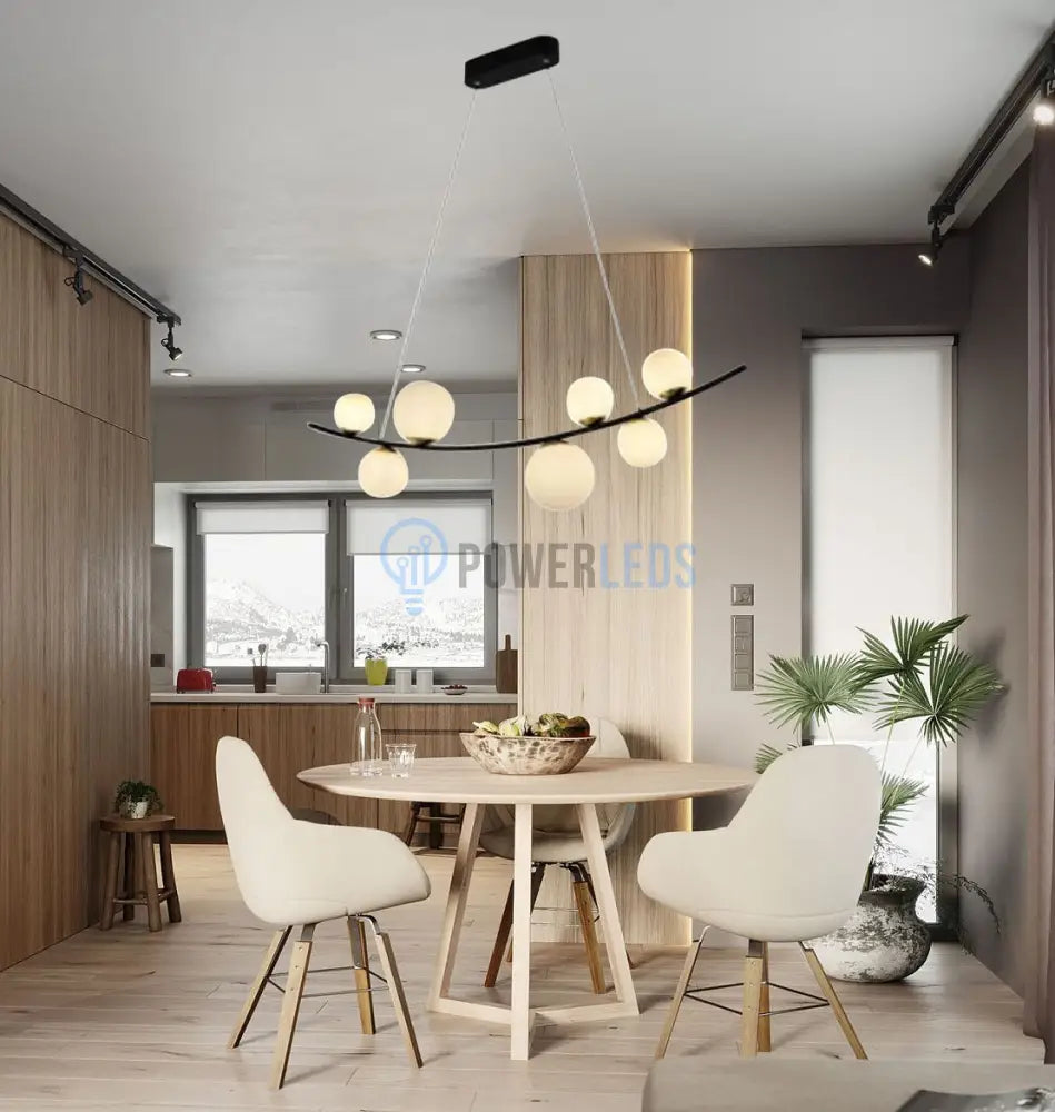 Lustra Abajur Mat Black Arque Liniara 7Xg9 Chandeliers