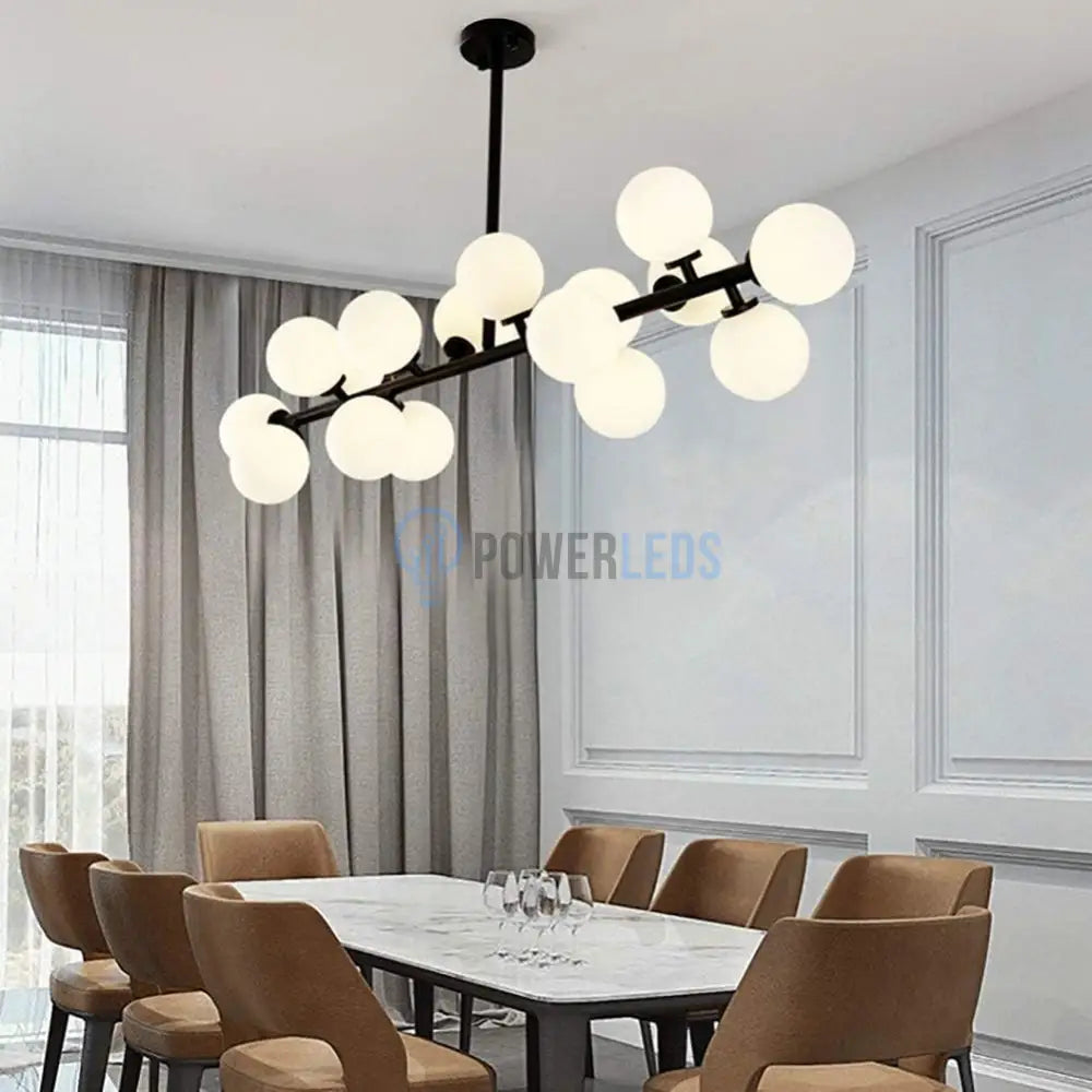 Lustra Abajur Mat Black Liniara 16Xg9 Chandeliers