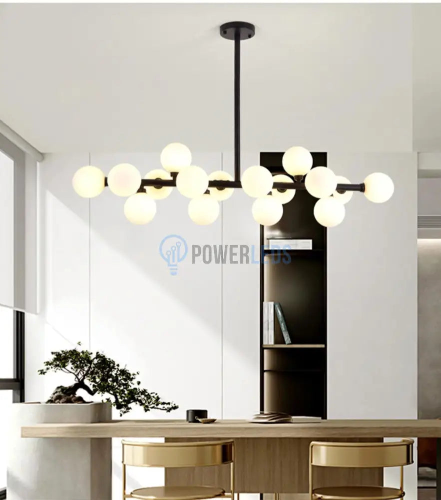 Lustra Abajur Mat Liniara 16Xg9 Neagra / Abajur Chandeliers