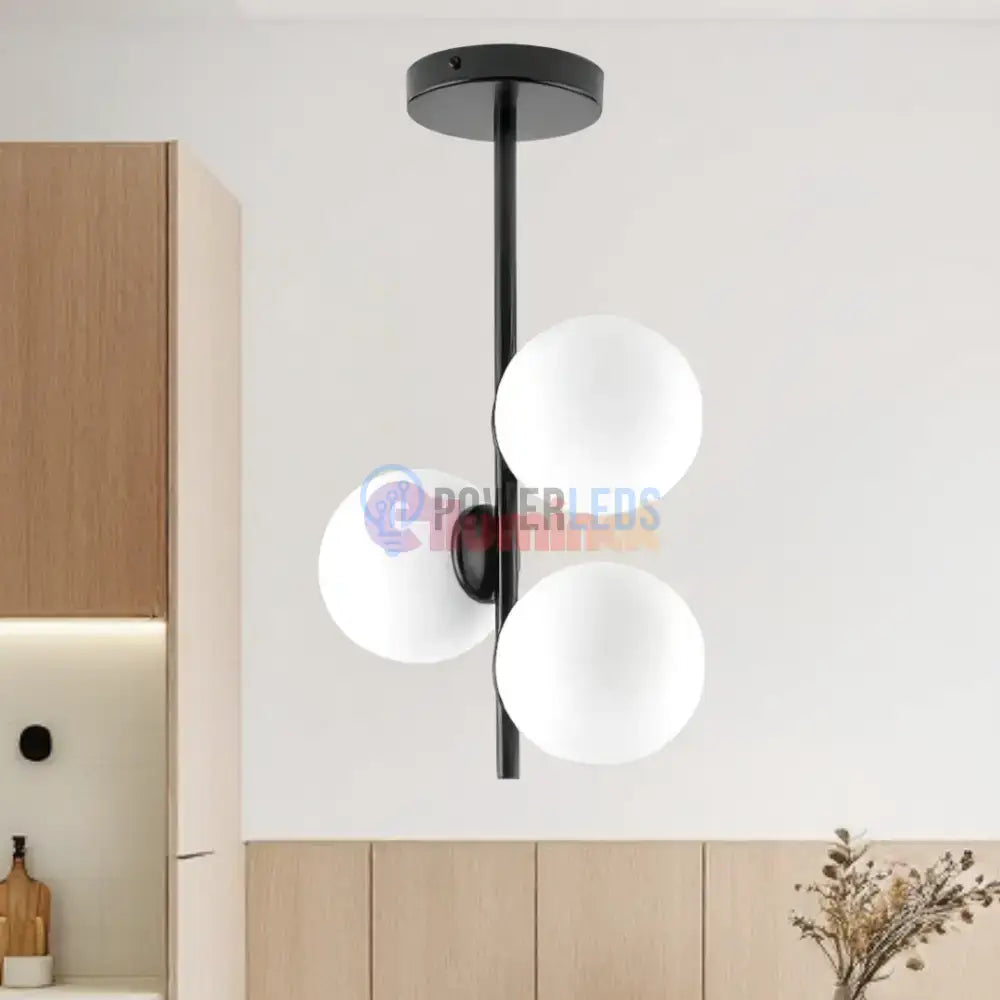 Lustra Abajur 3xE27 MAT BLACK - 8867-3 powerleds.ro