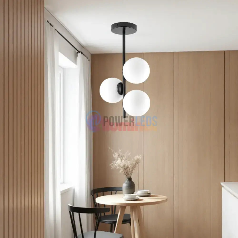 Lustra Abajur 3xE27 MAT BLACK - 8867-3 powerleds.ro