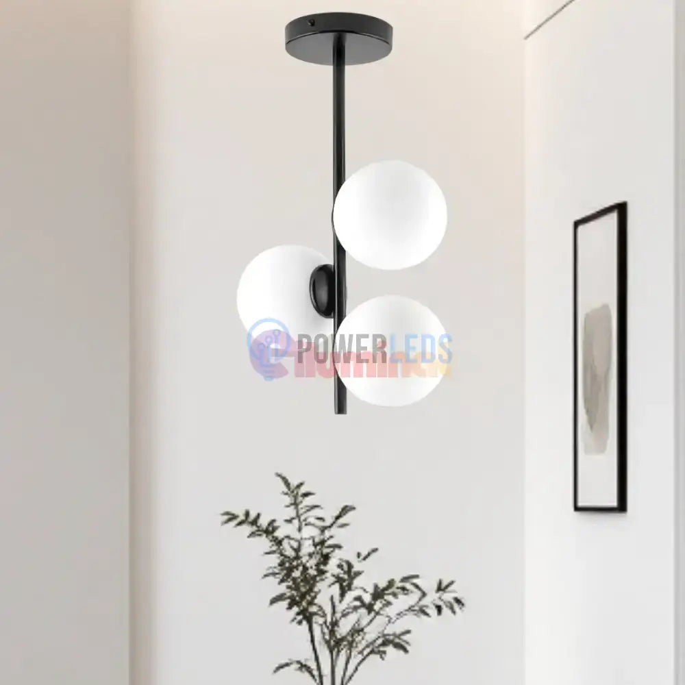 Lustra Abajur 3xE27 MAT BLACK - 8867-3 powerleds.ro
