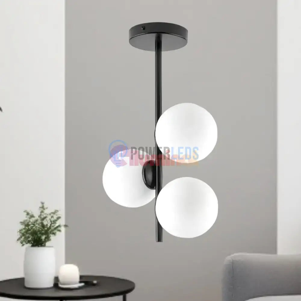 Lustra Abajur 3xE27 MAT BLACK - 8867-3 powerleds.ro