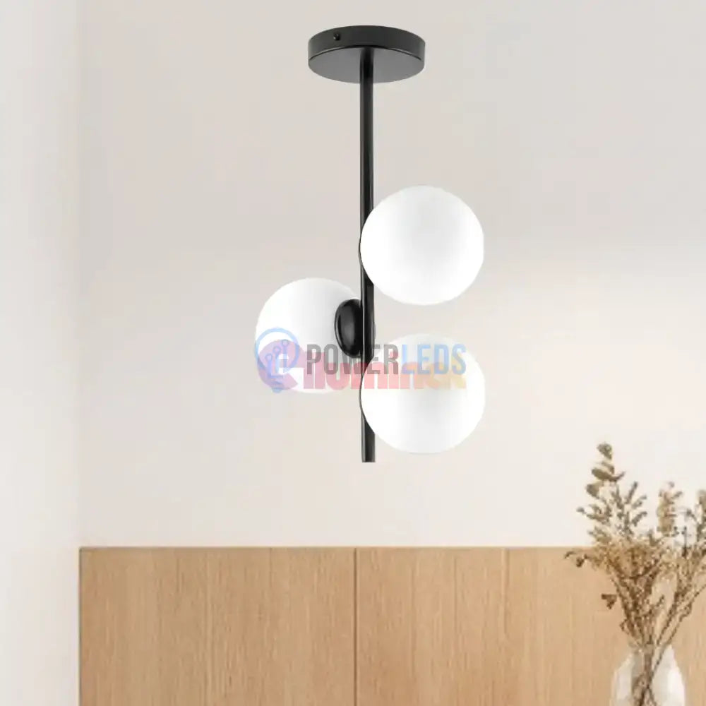 Lustra Abajur 3xE27 MAT BLACK - 8867-3 powerleds.ro