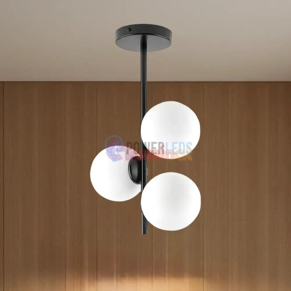 Lustra Abajur 3xE27 MAT BLACK - 8867-3 powerleds.ro