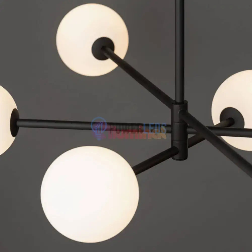 Lustra Abajur Mat Black ROD 6xE27 powerleds.ro