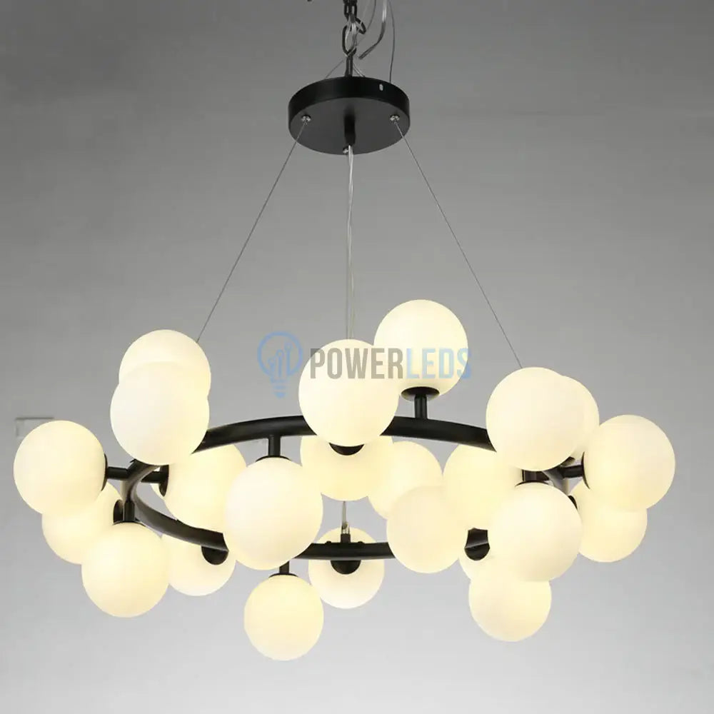 Lustra Abajur MAT Black Rotunda 25xG9 70CM powerleds.ro