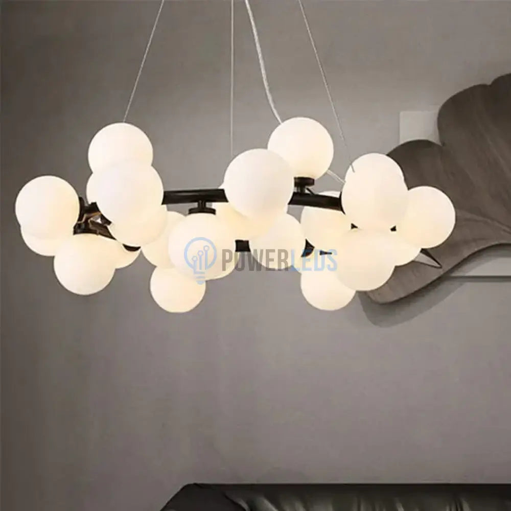 Lustra Abajur MAT Black Rotunda 25xG9 70CM powerleds.ro