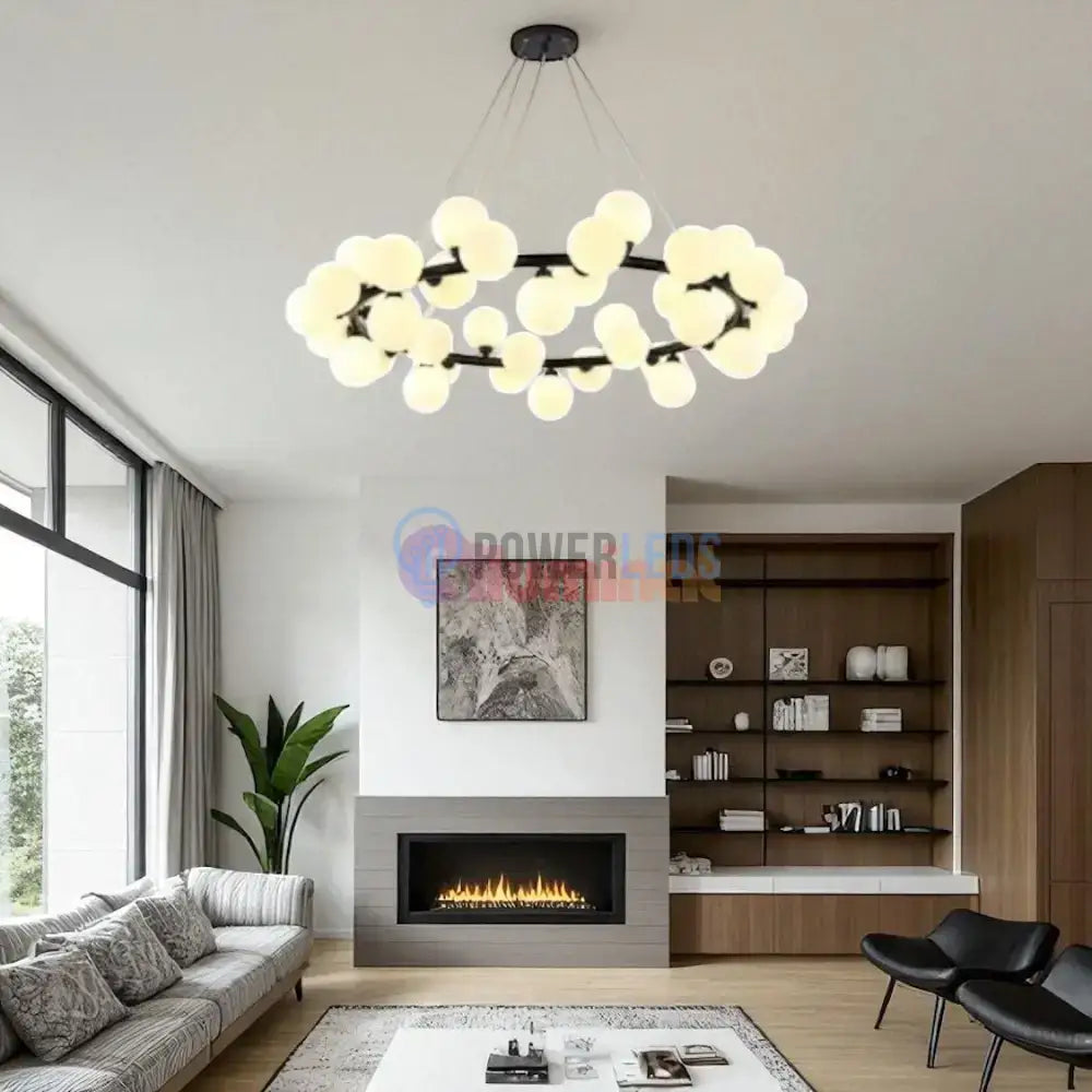 Lustra Abajur MAT Black Rotunda 45xG9 103CM powerleds.ro