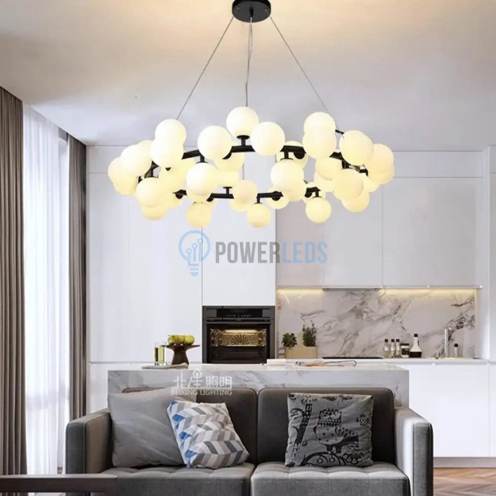 Lustra Abajur MAT Black Rotunda 45xG9 103CM powerleds.ro
