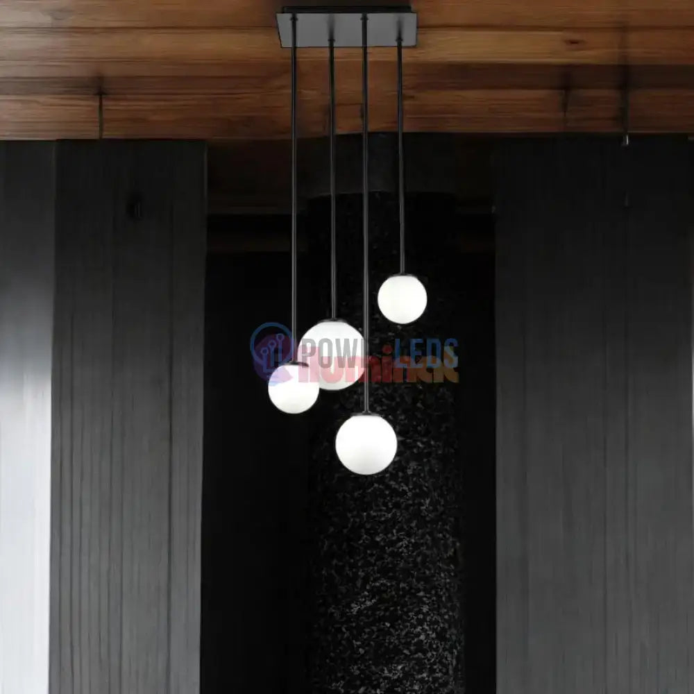 Lustra Abajur MAT Black SIGMA 4xE27 powerleds.ro