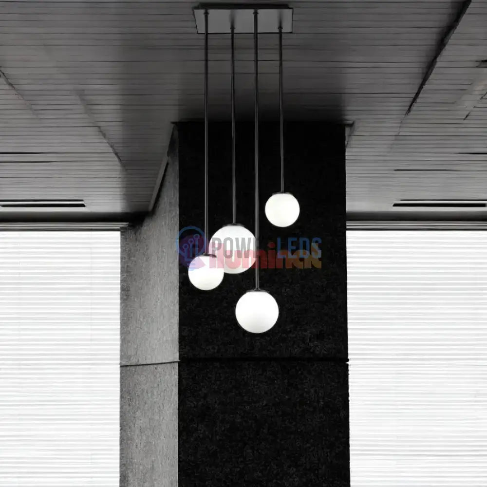 Lustra Abajur MAT Black SIGMA 4xE27 powerleds.ro