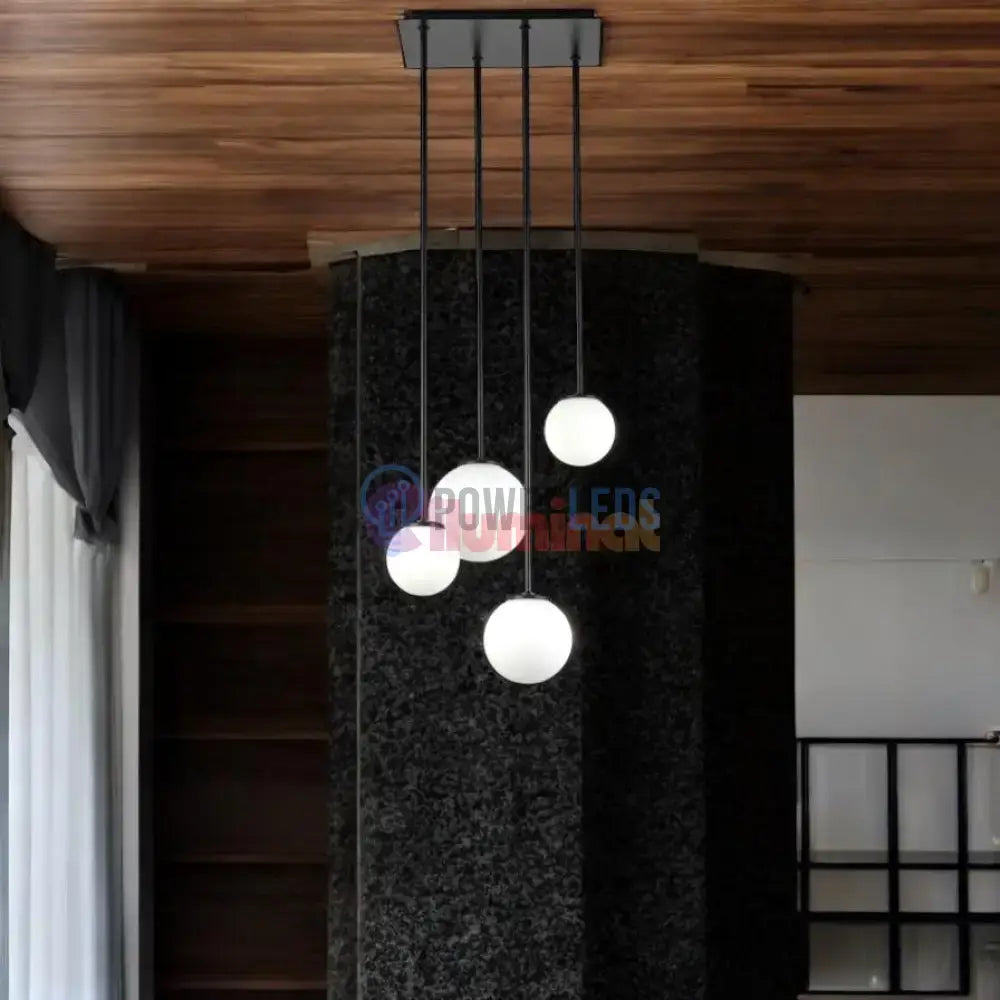 Lustra Abajur MAT Black SIGMA 4xE27 powerleds.ro