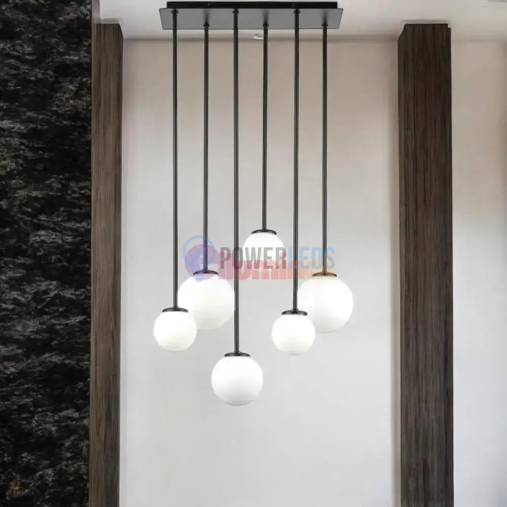 Lustra Abajur MAT Black SIGMA 6xE27 powerleds.ro