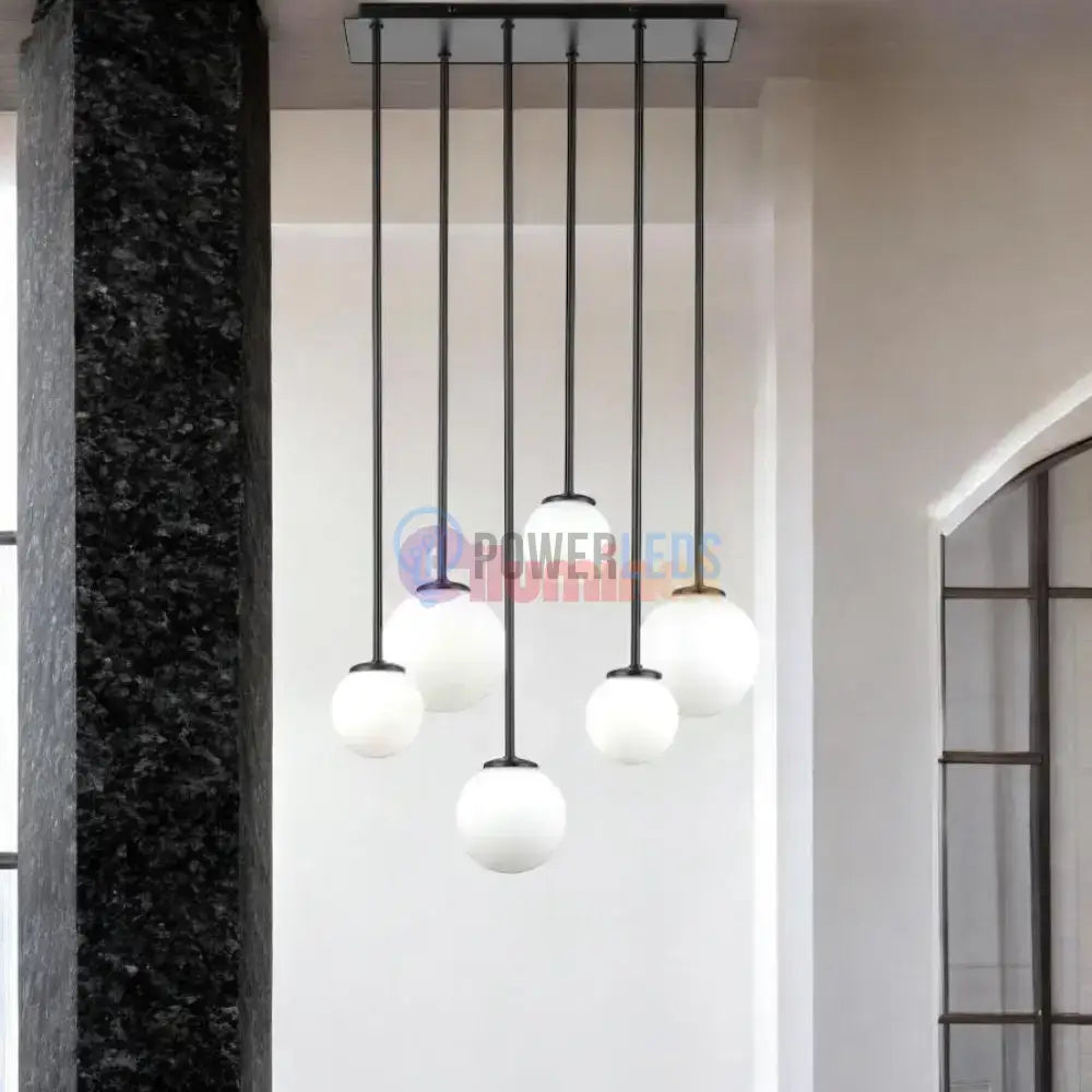 Lustra Abajur MAT Black SIGMA 6xE27 powerleds.ro