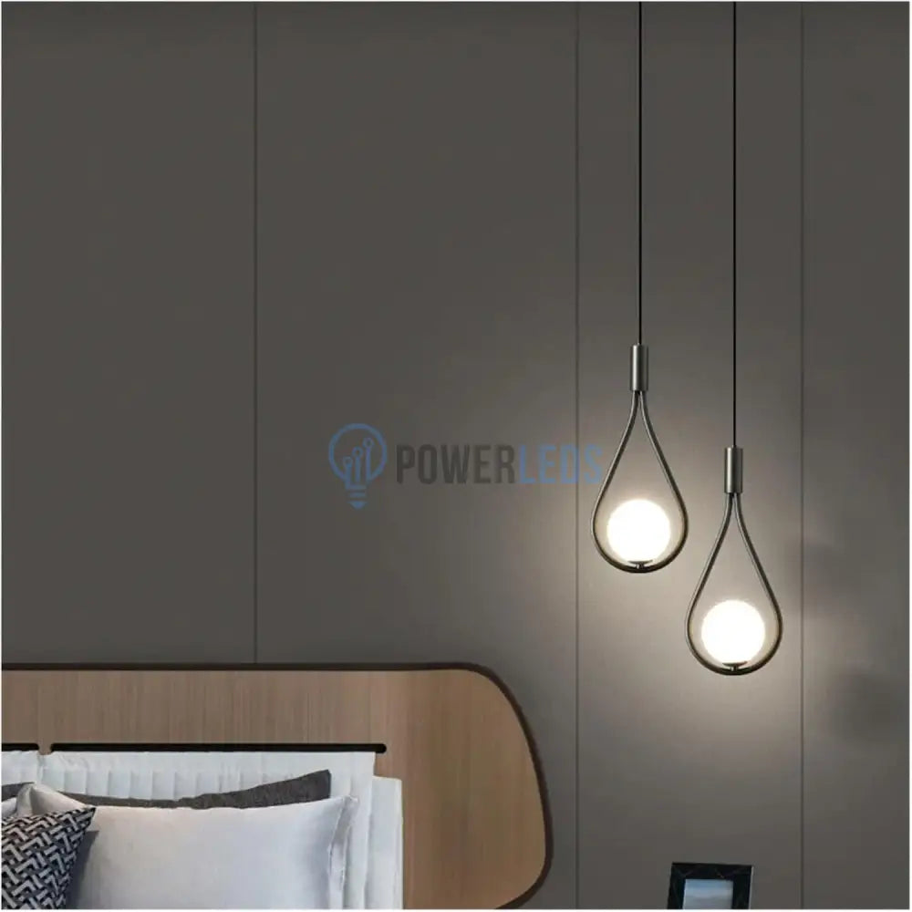 Lustra Abajur Mat Black Tears 2xE14 powerleds.ro