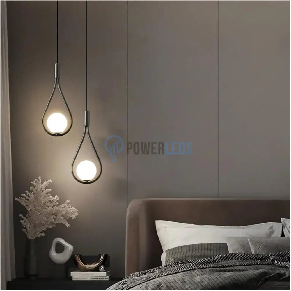 Lustra Abajur Mat Black Tears 2xE14 powerleds.ro