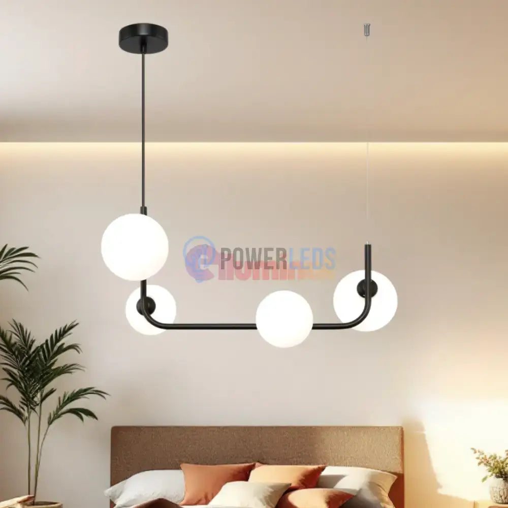 Lustra Abajur MAT BLACK Urban Orbit 4xE27 - 3001-4 powerleds.ro