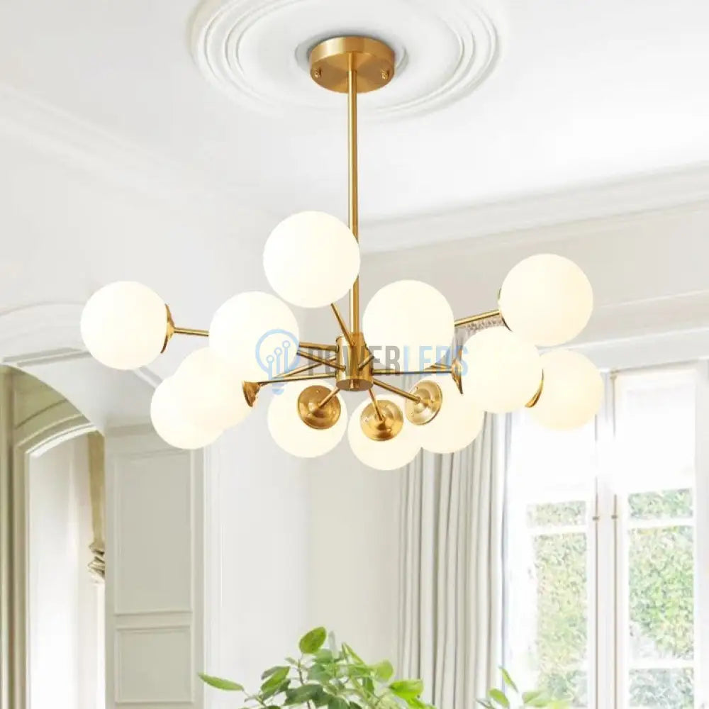 Lustra Abajur Mat Gold 12Xe27 Dx103/6 + 6 Chandeliers