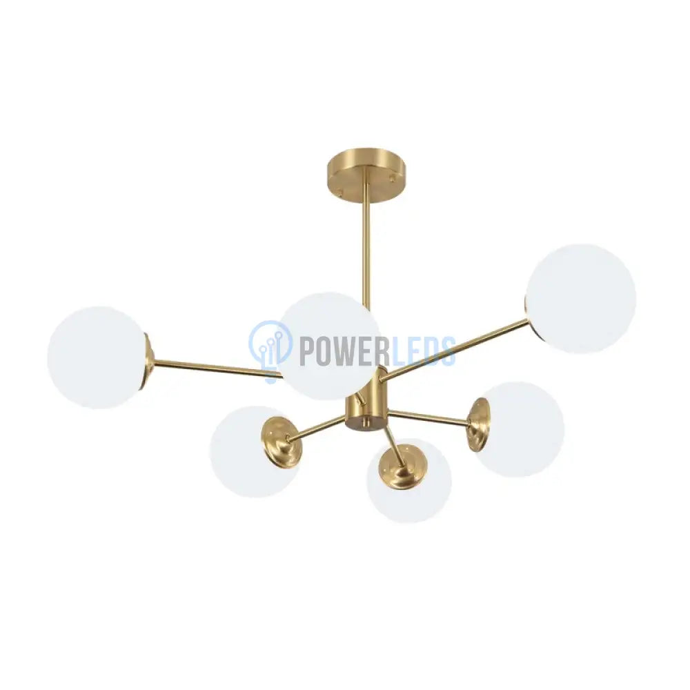 Lustra Abajur Mat Gold 6Xe27 Df201-3 + 3 Gd Chandeliers