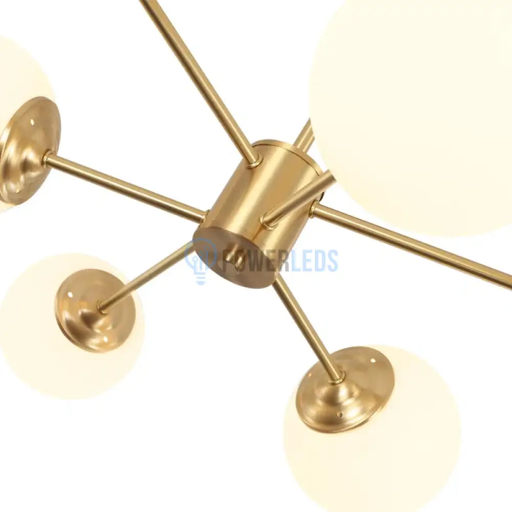 Lustra Abajur Mat Gold 6Xe27 Df201-3 + 3 Gd Chandeliers