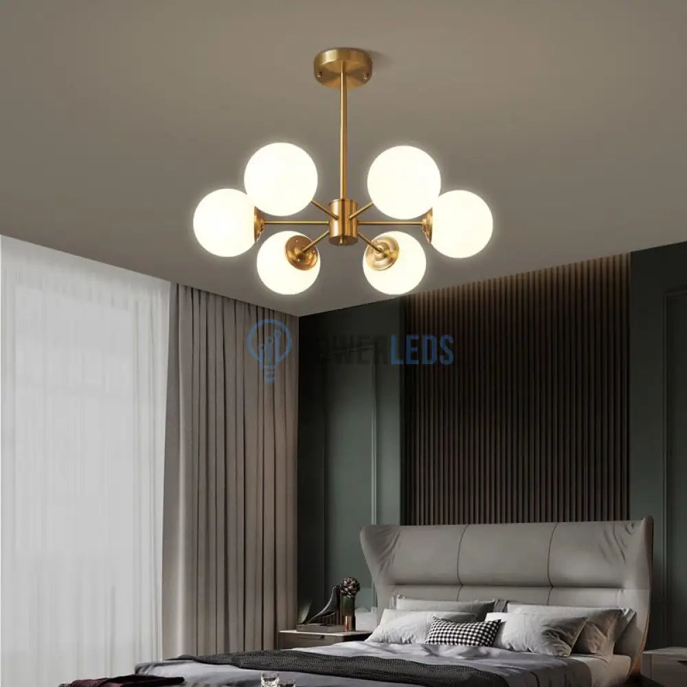Lustra Abajur Mat Gold 6Xe27 Dx103/6 Chandeliers