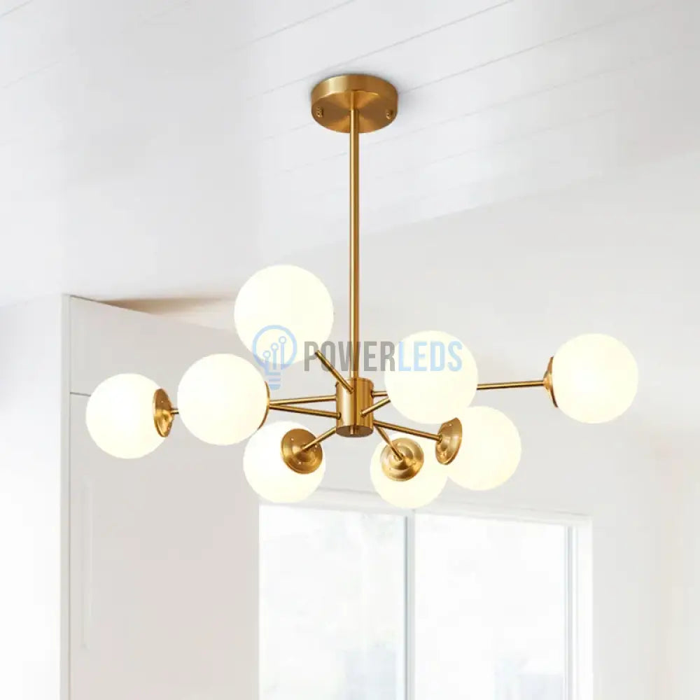 Lustra Abajur Mat Gold 8Xe27 Dx103-4 + 4 Gd Chandeliers