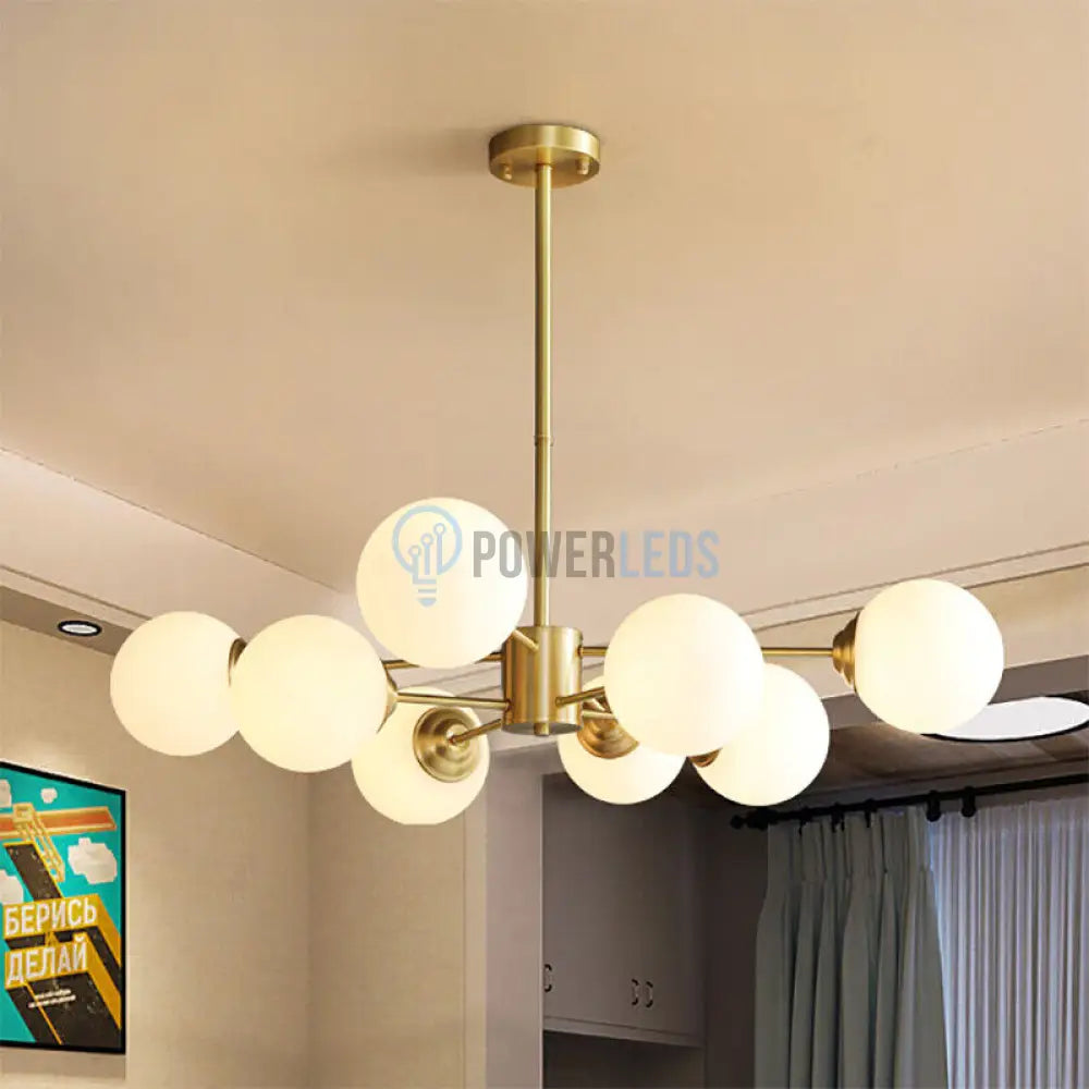 Lustra Abajur Mat Gold 8Xe27 Dx103-4 + 4 Gd Chandeliers