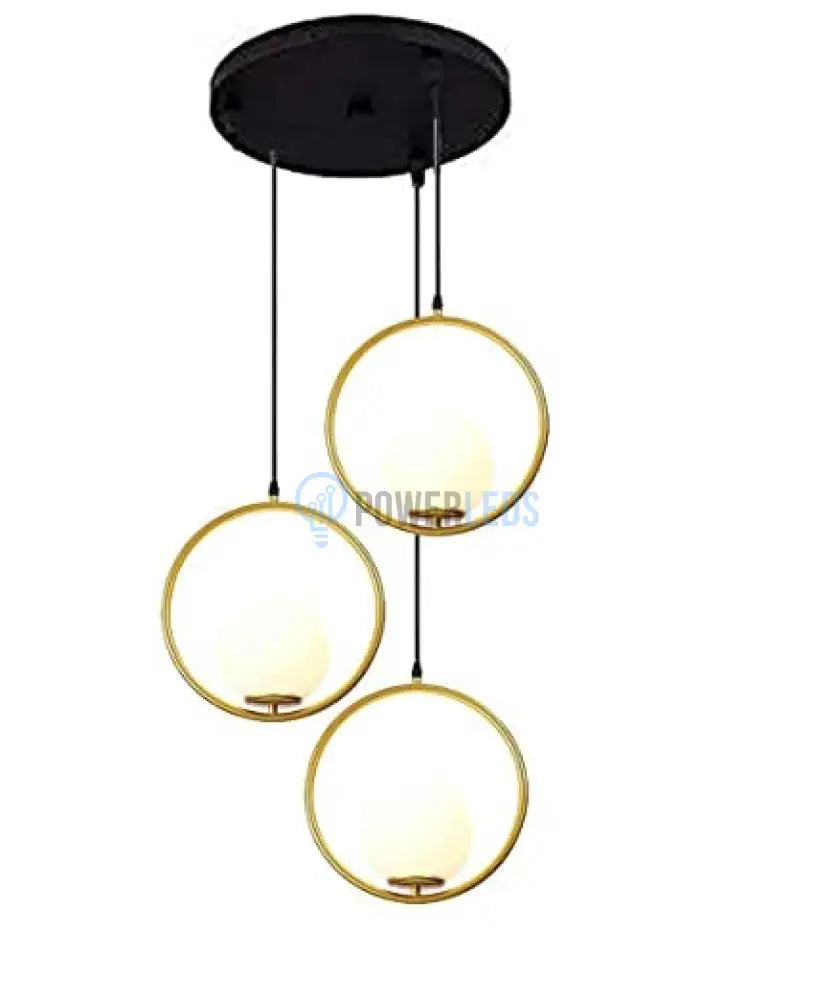 Lustra Abajur Mat Gold Full Moon 3xE27 powerleds.ro
